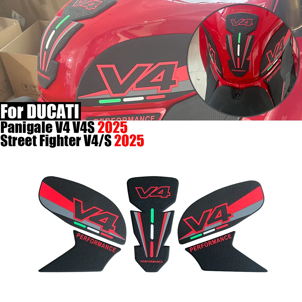 For Ducati Panigale V4 V4S Street Fighter V4/S 2025 Motorcycle Non-slip Rubber Fuel Tank Anti-slip protective Stickers  Decals