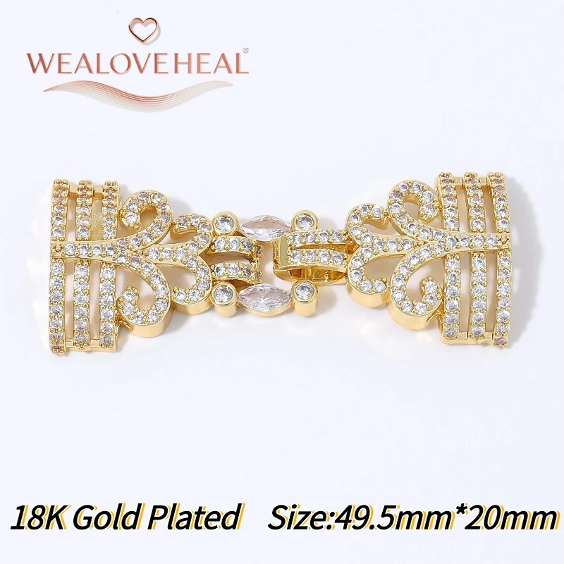 Luxuriöser 18K vergoldeter Messing-Verbinder mit mehrreihiger Schleife und Perlen sowie CZ für DIY-Armband- und Halsketten-Schmuckherstellung. – Detail 19