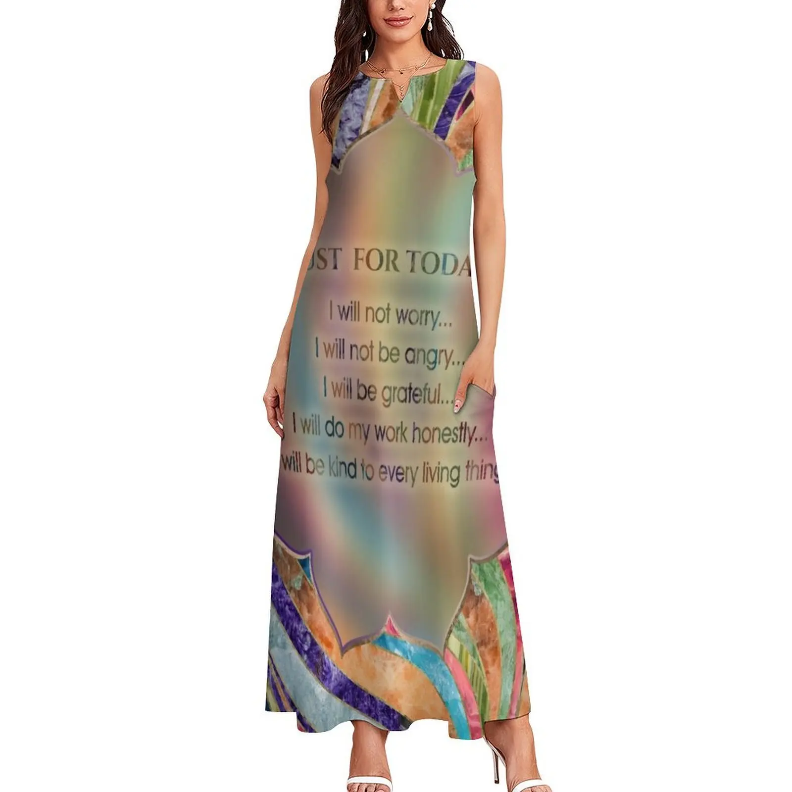 Reiki Principles - Reiki Precepts Long Dress women's summer clothing 2025 long dresses for women