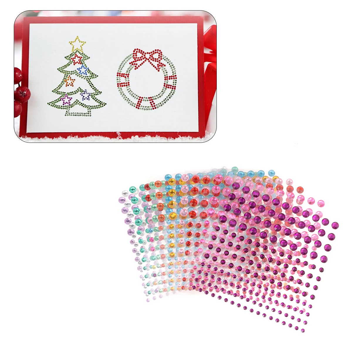 

12 Sheets Acrylic Crystal Rhinestone Stickers Self Adhesive Gems Stickers for Craft Decoration Scrapbooks Phone Cases