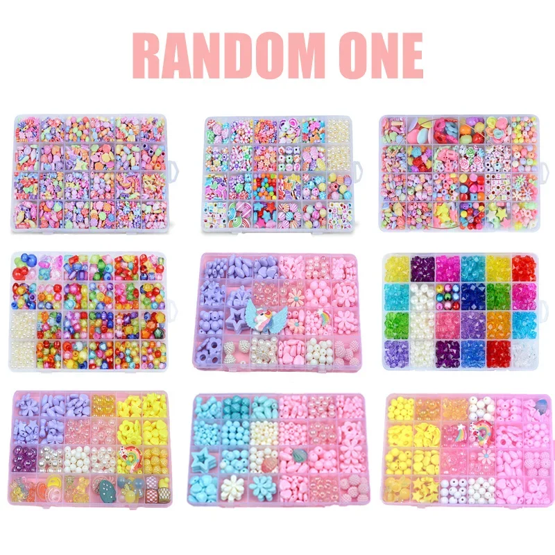 Ręcznie Robione Koraliki do Zabawek Akcesoria Kreatywne DIY Luźne Koraliki do Tworzenia Bransoletek Naszyjników Zestawy do Wyrobu Biżuterii Zabawki dla Dziewczynek Prezenty