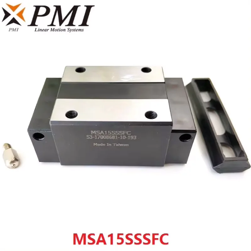 bloco original taiwan pmi linear guideway transporte deslizante maquina laser co2 cnc router msa15s msa15sssfc n msa15s n 10 pcs 01