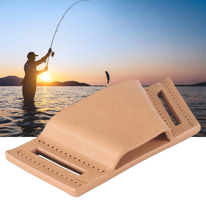 Fishing Landing Net Holder Belt Mounted Leather Fishing Net Waist Holder Portable Net Dock Carriers Fishing Tackle Tool