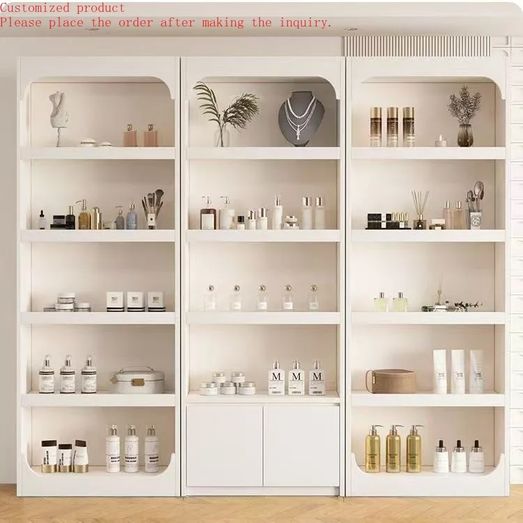 

Custom.Multi Layer Floor Cosmetic Display Cabinet Nail Salon Display Rack Beauty Salon Storage Rack Multifunctional Display Cabi