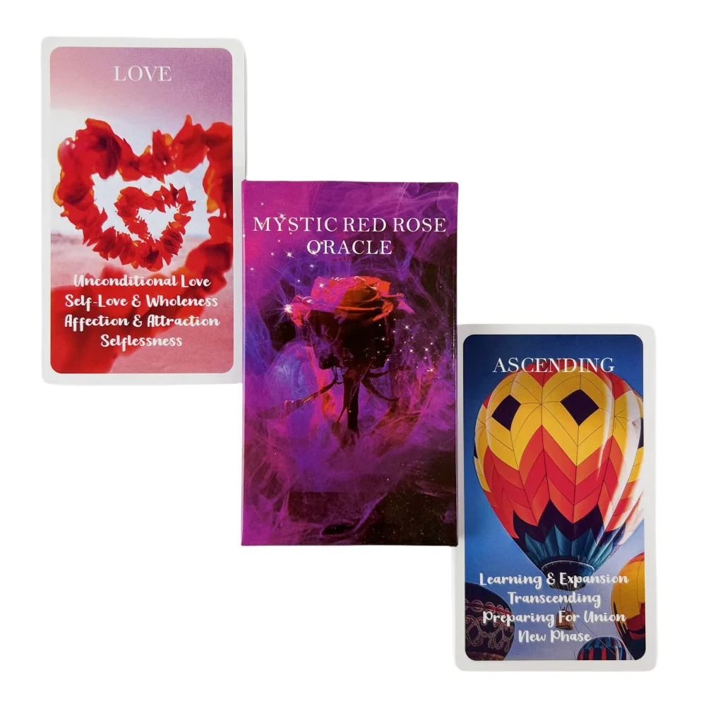 Mystic Red Rose Oracle Cards Game Love Fate Visions Divination Edition Tarot Playing Board Deck