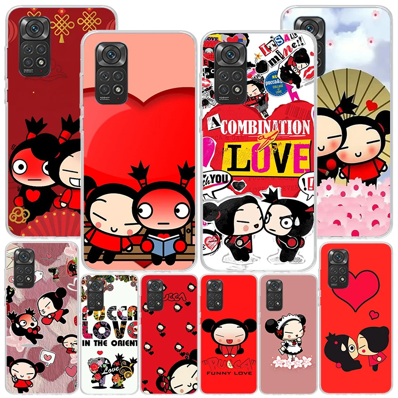 Cute Cartoon Pucca Garu Phone Case For Xiaomi Redmi Note 13 12S 12 11 11S 11E 10 Pro Plus 10S 11T 9 9S 8 8T 7 5G Personalized Co