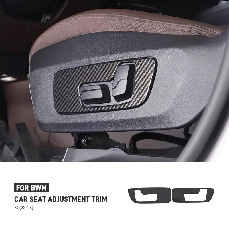 

For BMW X1 U11 2023 2024 Real Dry Carbon Fiber Car Front Seat Adjustment Switch Panel Cover Trim Sticker Decoration Accessories