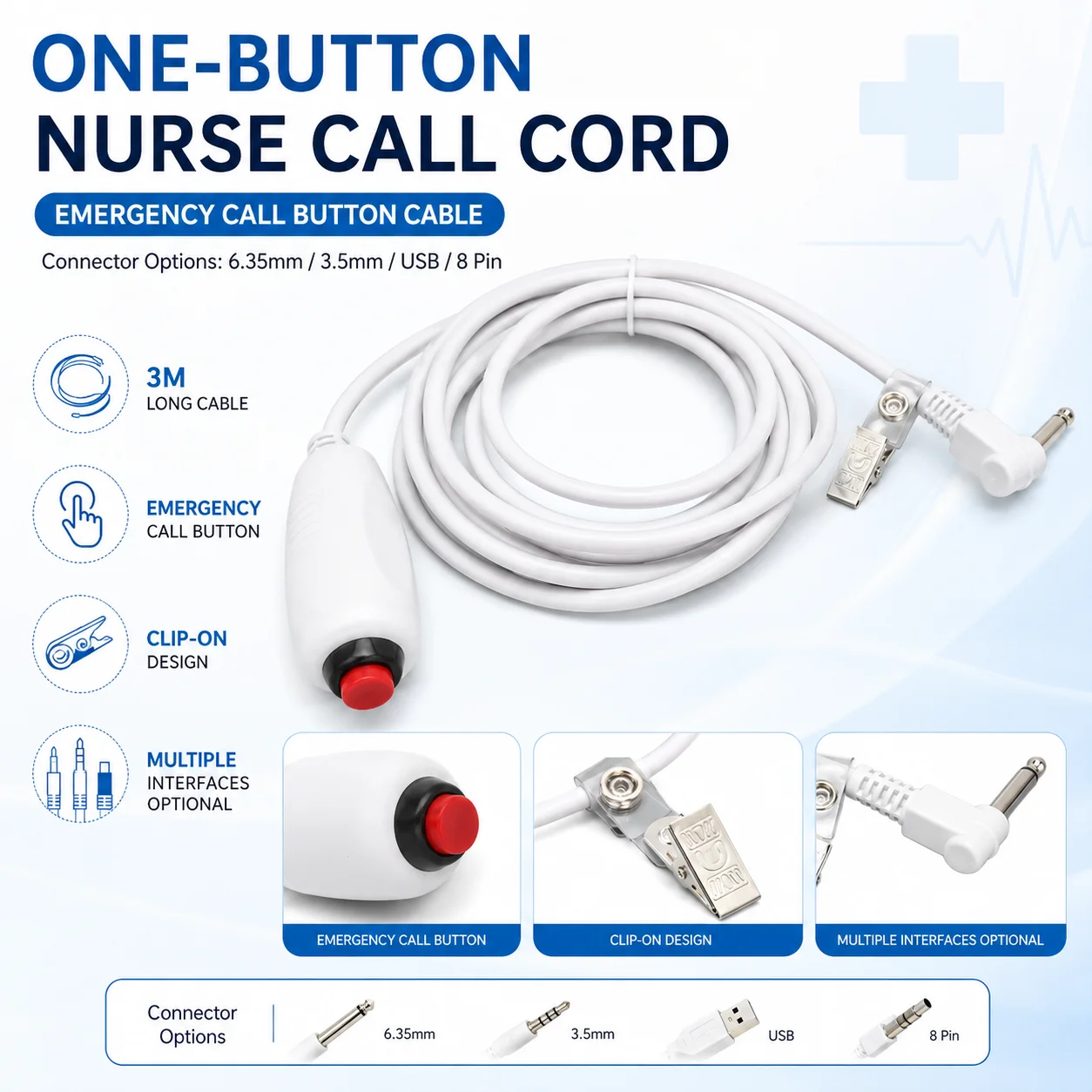 Phone Cases Green - Patient Nurse Call Button Cable 3M