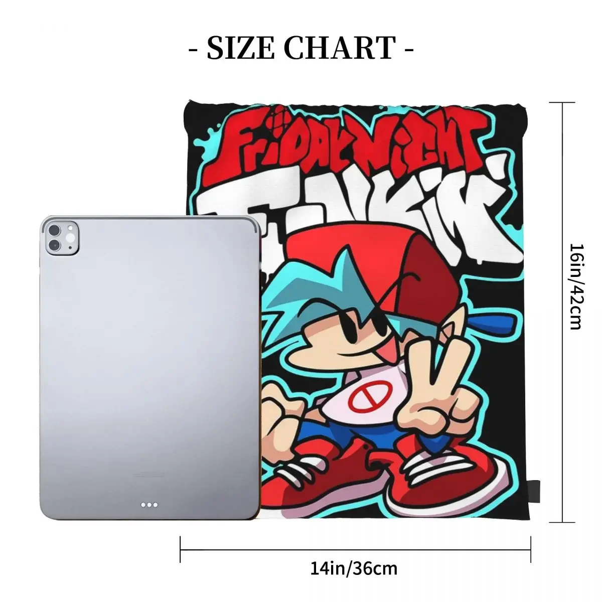 Friday Night Funkin, Zaini per fidanzato Borse con coulisse Pacchetto con coulisse Scarpe da tasca Borsa Borse per libri per uomo Donna Studenti