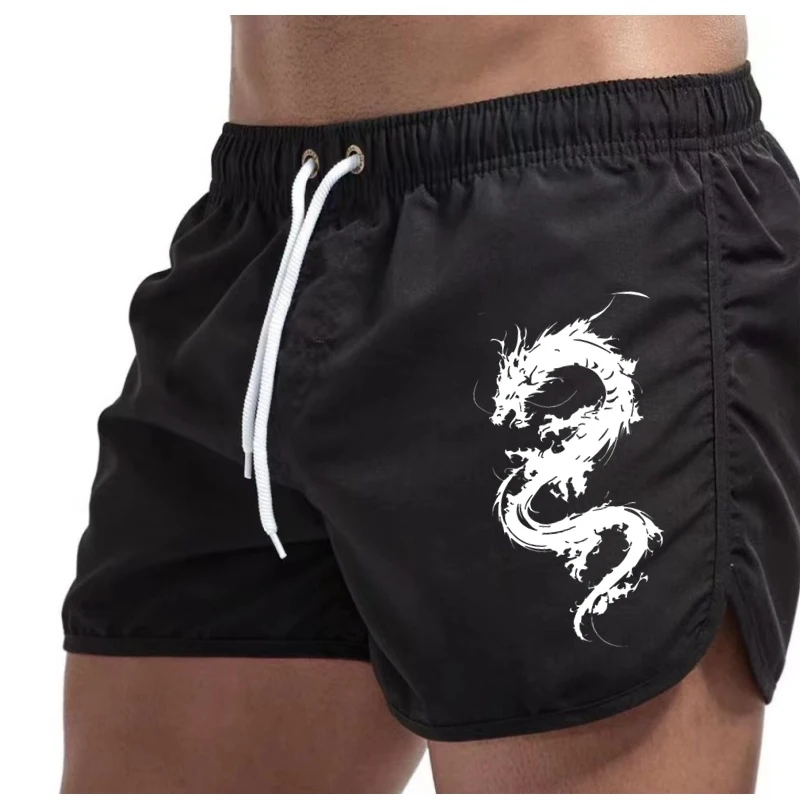 Men'S Beach Shorts Dragon Pattern High-Quality Summer Running And Cycling Cool For Men