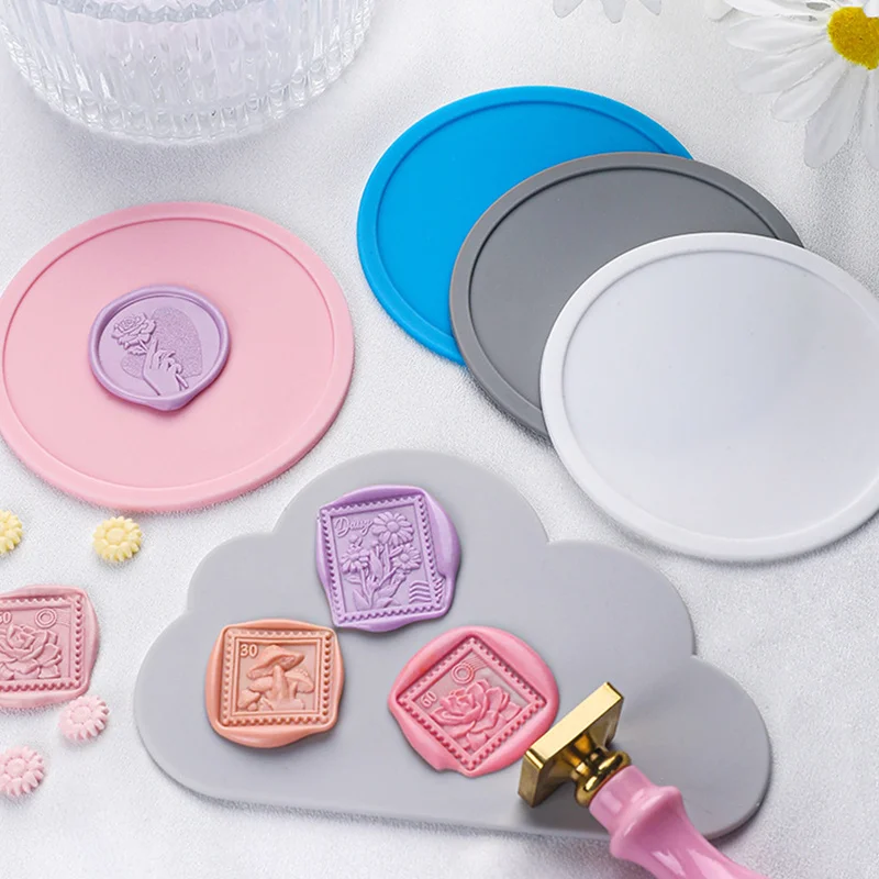 Cute Silicone Wax Sealing Pad Board Cloud Shaped Big Mat Convenient Sealing Stamp Tools Easy To Demolding Scrapbooking Supplies