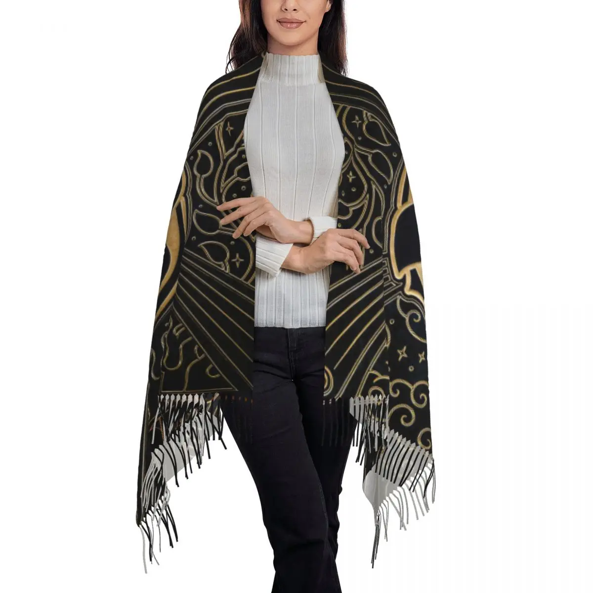 Tomorrowland Scarf Wrap for Women Long Winter Warm Tassel Shawl Unisex Belgian Electronic Dance Music Festival Scarves