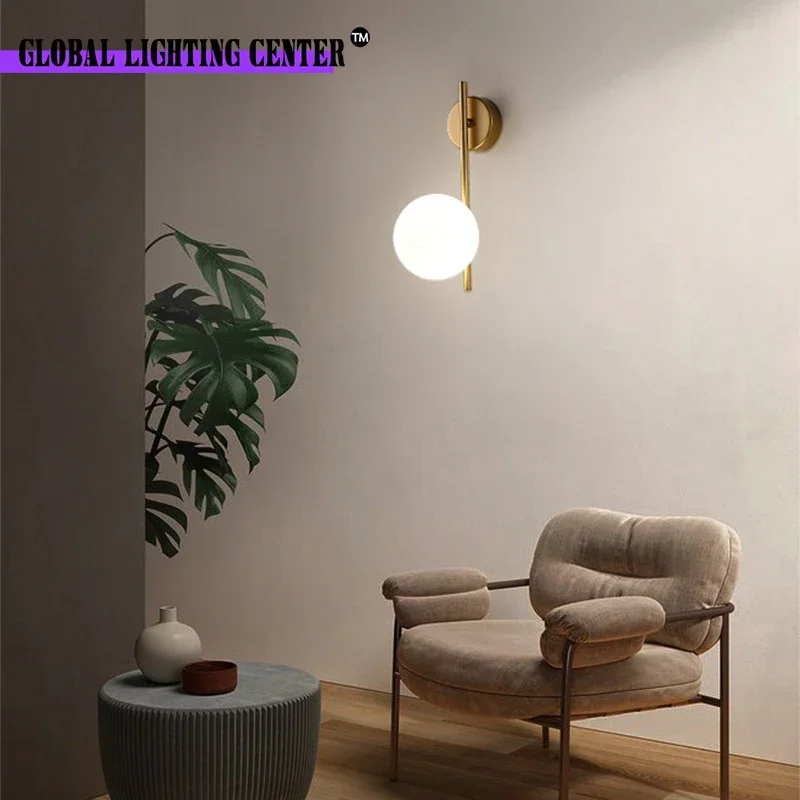 Imagem -05 - Nordic Interior Conduziu Luzes de Parede Arandela com Bola Vidro Fosco para o Quarto g9 9w Conduziu Lâmpadas Parede Luminárias para Casa Ac85265v