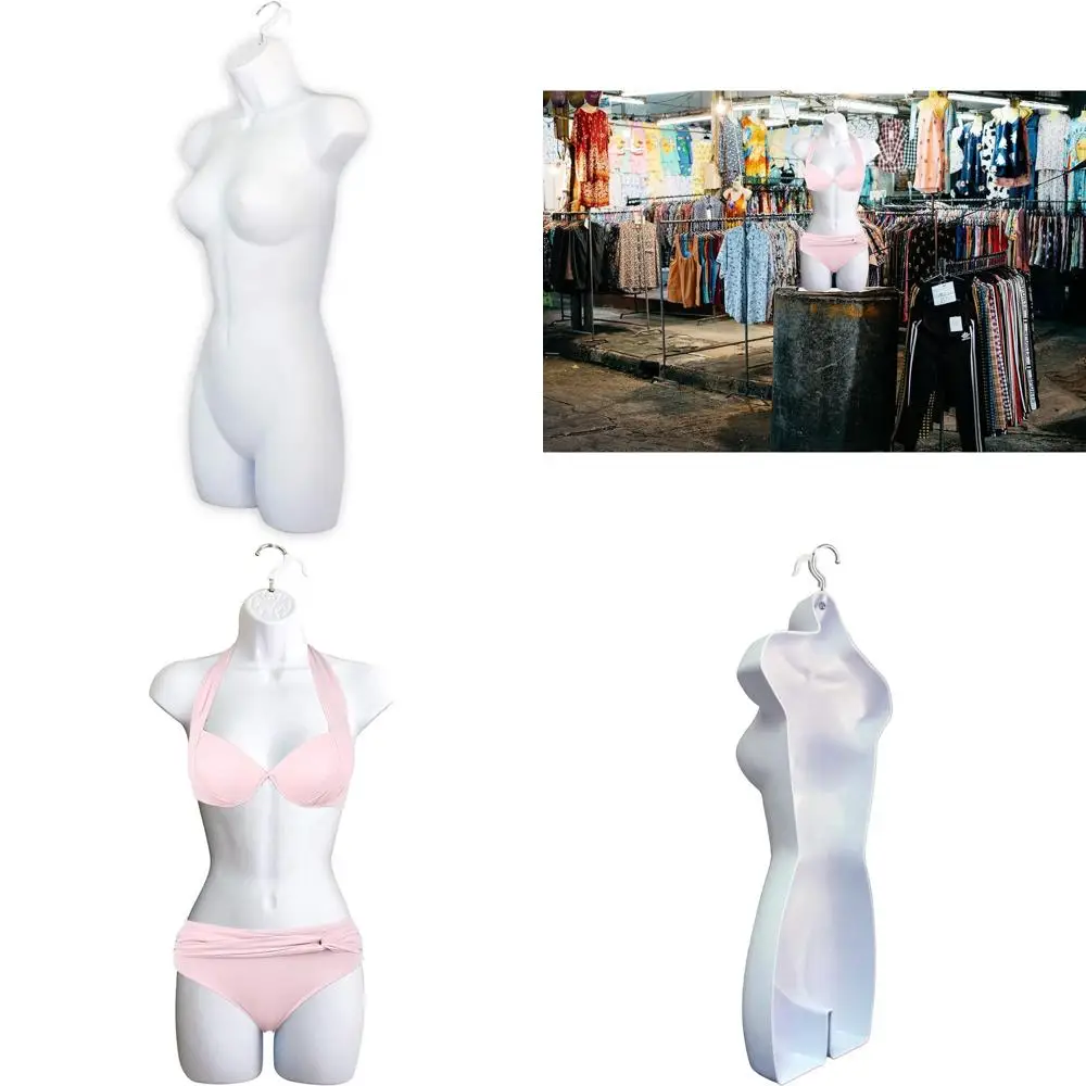 

Stackable White S-M Size Female Mannequin for T-Shirts, Countertop Displays, and Photo Shoots (Set of 2)