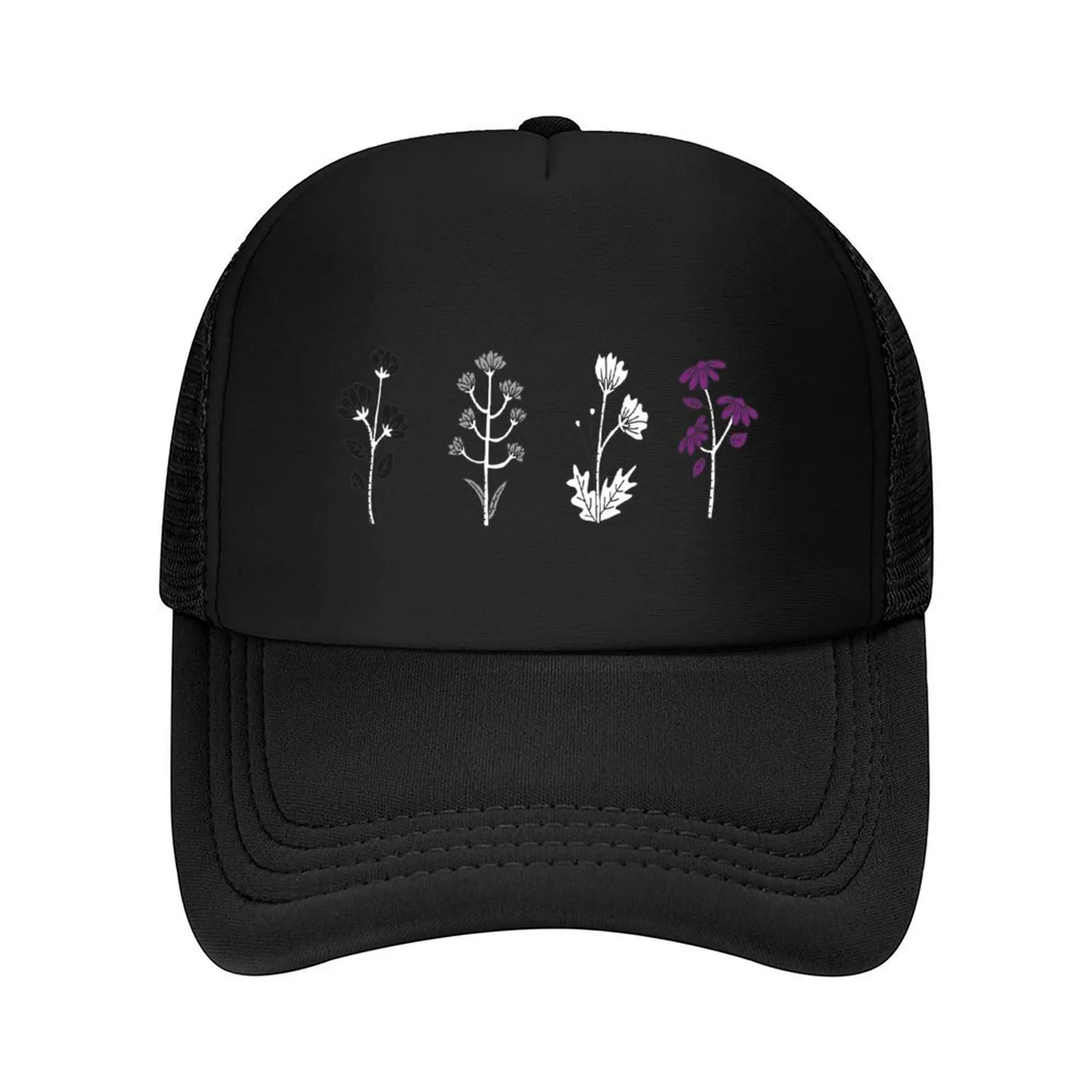 

Asexual Wildflowers Plants Ace Pride Asexuality Subtle Queer Baseball Cap fashionable Vintage Men Luxury Brand Women's