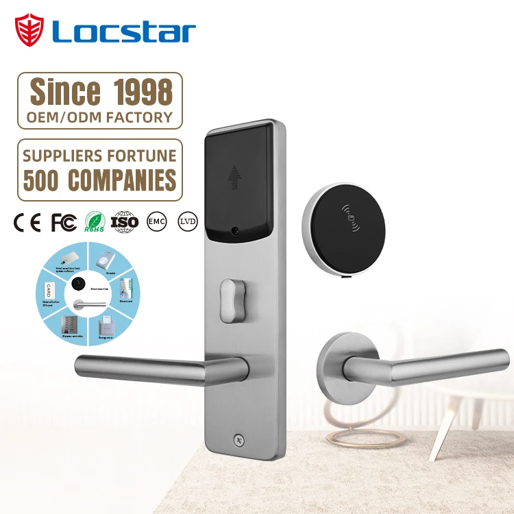 

Locstar Split Hotel Lock Security Ansi Lockset Rfid Keyless Card Door Locks for Hotels