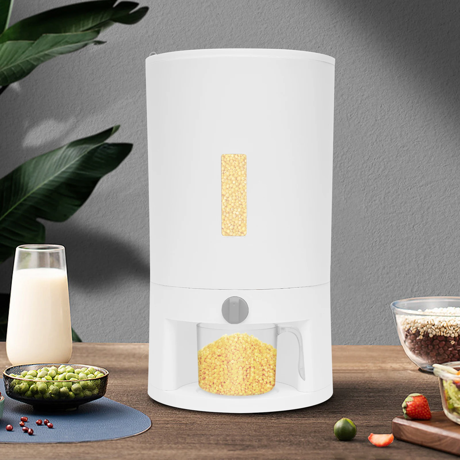 Müslispender mit großer Kapazität, 5,28 Gallonen, staubdichtes Design, Silikongriff, einfacher Zugangsknopf zum Aufbewahren von Reis, Mehl und mehr