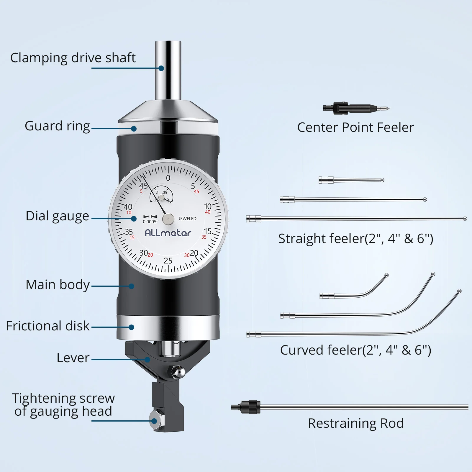 Test del quadrante dell'utensile di allineamento del tornio dell'indicatore della fresatrice di precisione del calibro di centraggio coassiale da 0.0005".