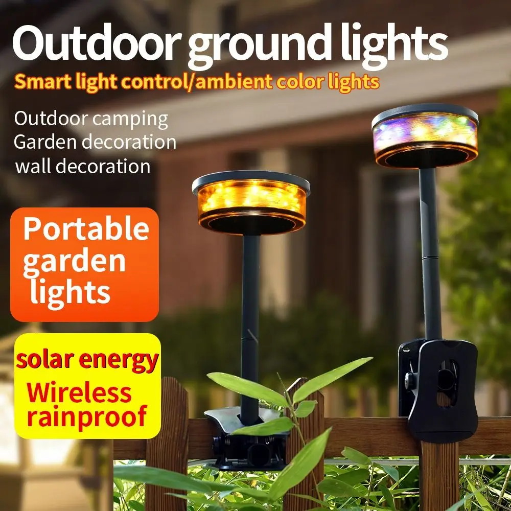 

Solar Powered Solar Courtyard Light Rainbow-colored Light Energy Saving Outdoor Wall Lamp Durable Super Bright