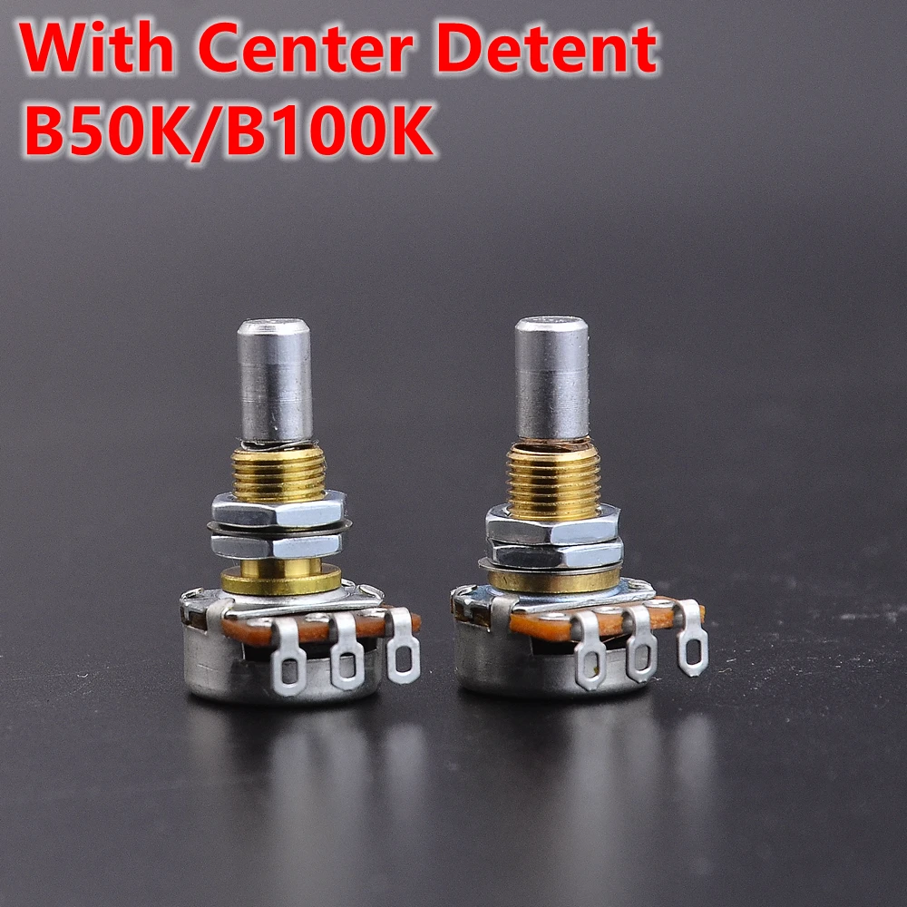 1 Piece With Center Detent B50K/B100K Brass Bushing Solid Shaft  Balance Potentiometer(POT)  For Electric Bass