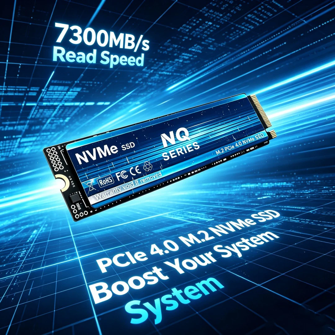 NQ 2TB 4TB High‑Speed M.2 NVMe SSD PCIe 4.0 7300MB/s Internal Solid State Drive Gaming Hard Disk for Laptop PC Desktop Computer
