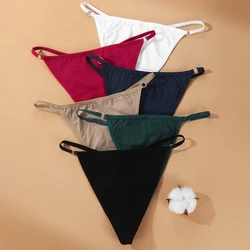 2PCS Cotton G-string Panties Women Sexy Low Waist Female Underpants T-Back Thongs Women Underwear Seamless Intimates S-L