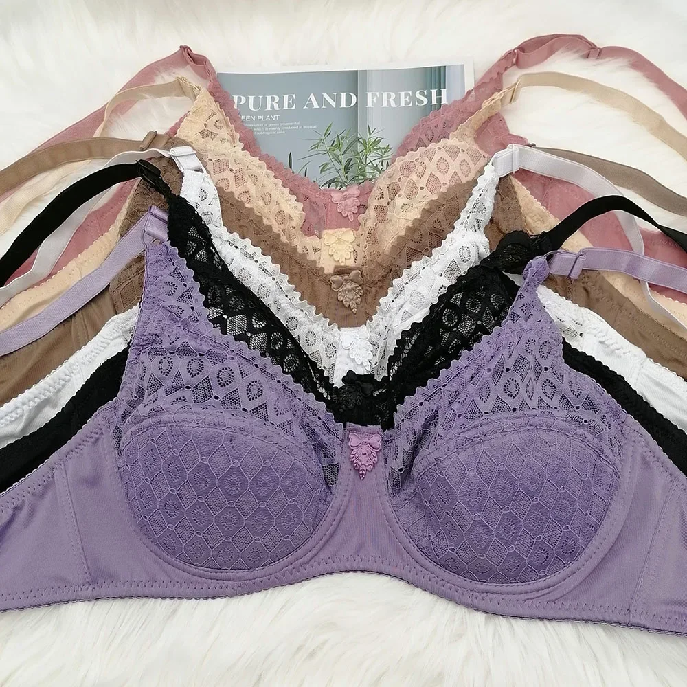 Comfortable Thin Padded Cotton Bra LACE sexy lingerie women Push Up Bra large size 34B 36C 38D 40D 42D 44D 46D 44C 42C 40C C18