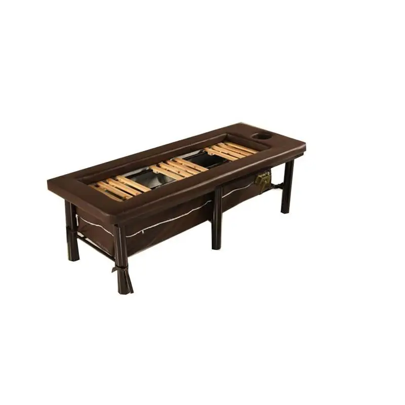 Retractable folding bedspread, moxibustion bed, household fumigation bed, whole body solid wood physiotherapy bed