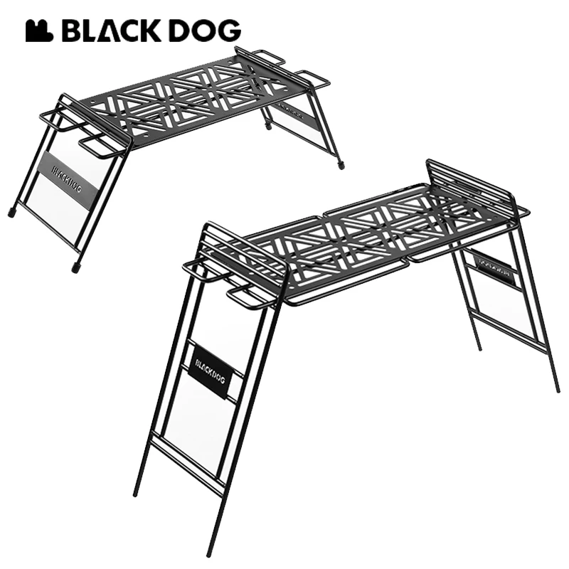 Naturehike-BLACKDOG Outdoor Storage Rack Picnic Folding Portable Barbecue Camping Accessory Hanging Table Desktop Shelf Iron