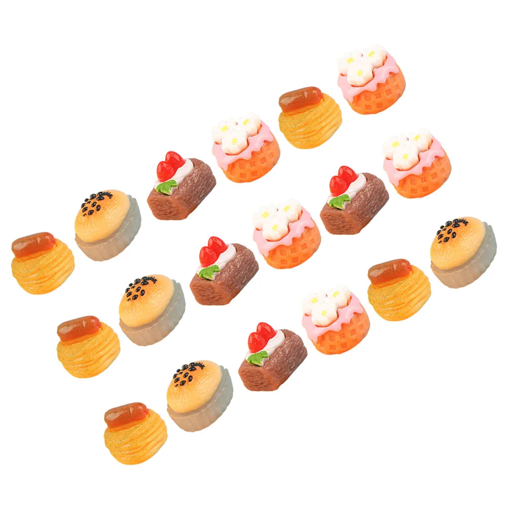 18 pçs simulado fruta bolo em miniatura sobremesa brinquedo adorno modelo adereços tridimensional minúsculo decorado falso