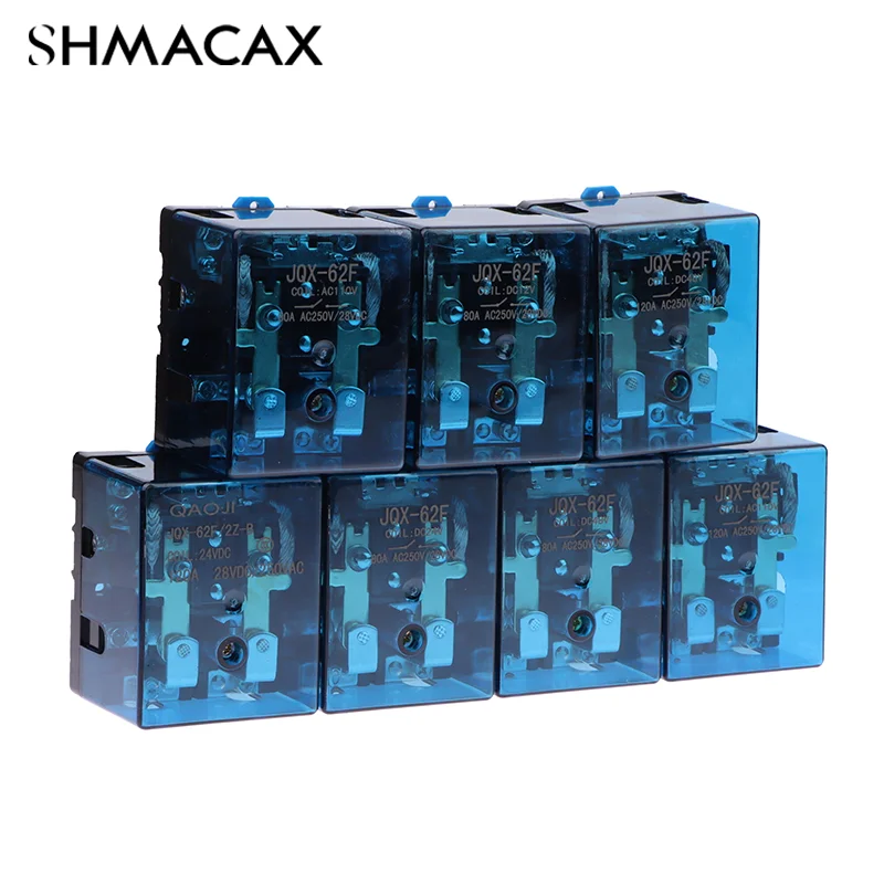 Silver Contact JQX-62F 2Z 80A/120A High-power Relay DC12V DC24V DC48V AC110V AC220V