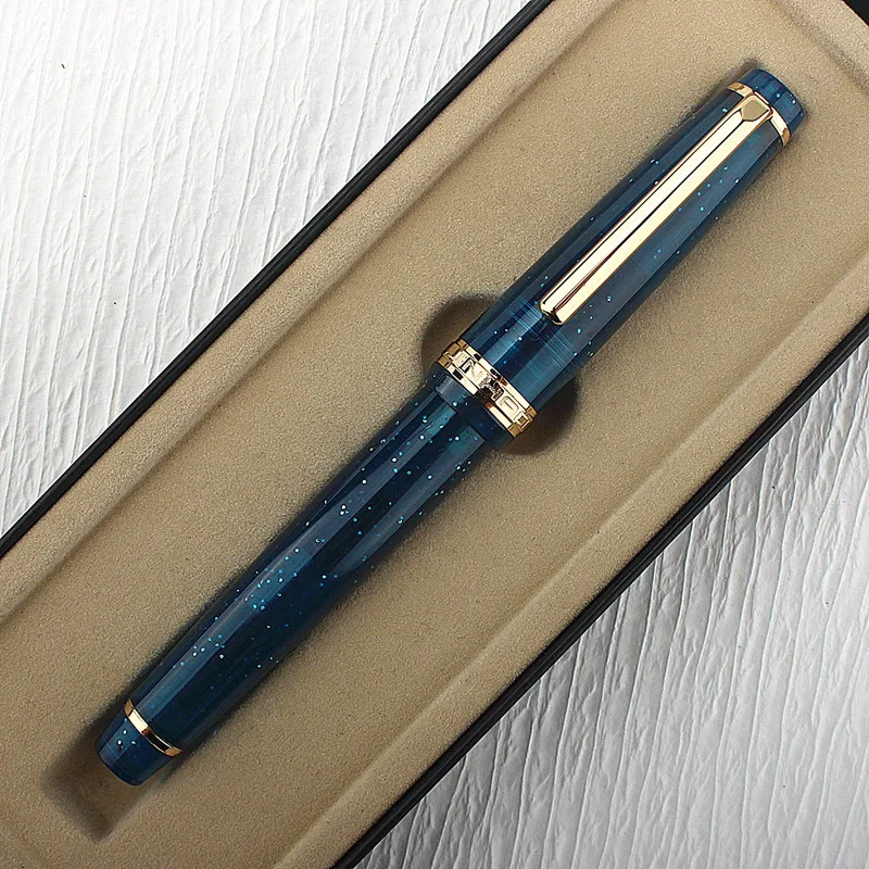 Qualità di lusso JinHao 82 penna stilografica blu intenso penne a inchiostro EF Nib acrilico forniture scolastiche per ufficio nuovo regalo