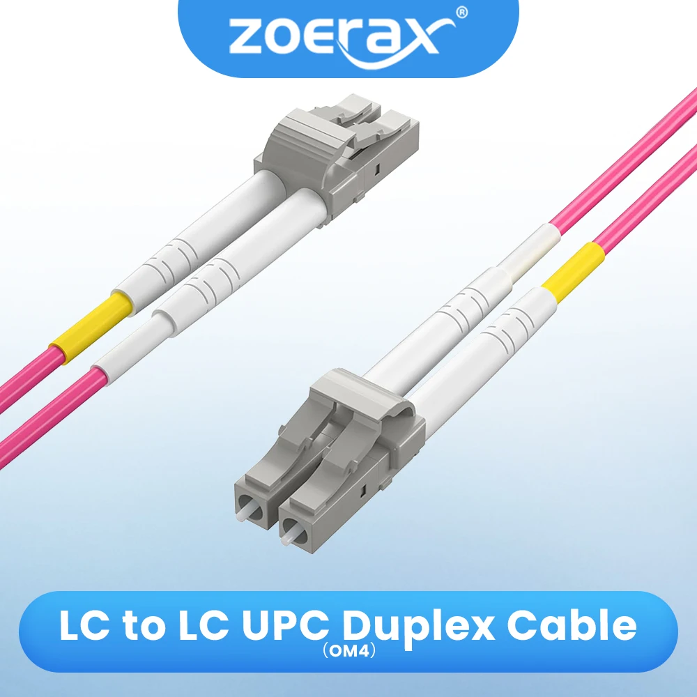 ZoeRax OM4 LC to LC Fiber Patch Cable 10Gb Multi-Mode Jumper Duplex 50/125μm LSZH for MMF SFP SFP+ Transceiver