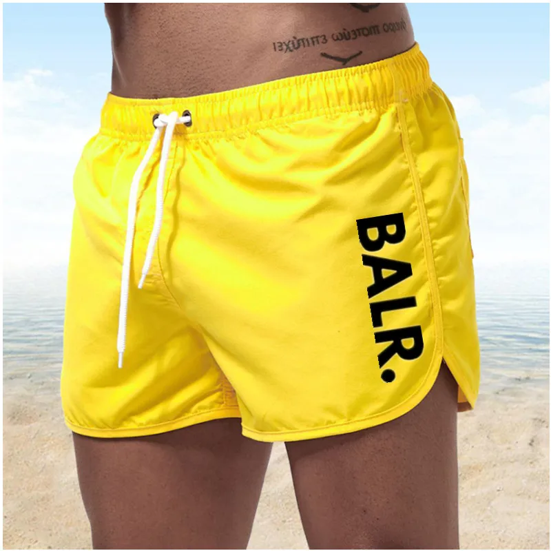 2024 Trendy BALR Brand Summer Quick-Dry Shorts Men Swimwear Beach Shorts Swim Shorts Beach Wear Sports (9 Colors) Men\'s Clothing