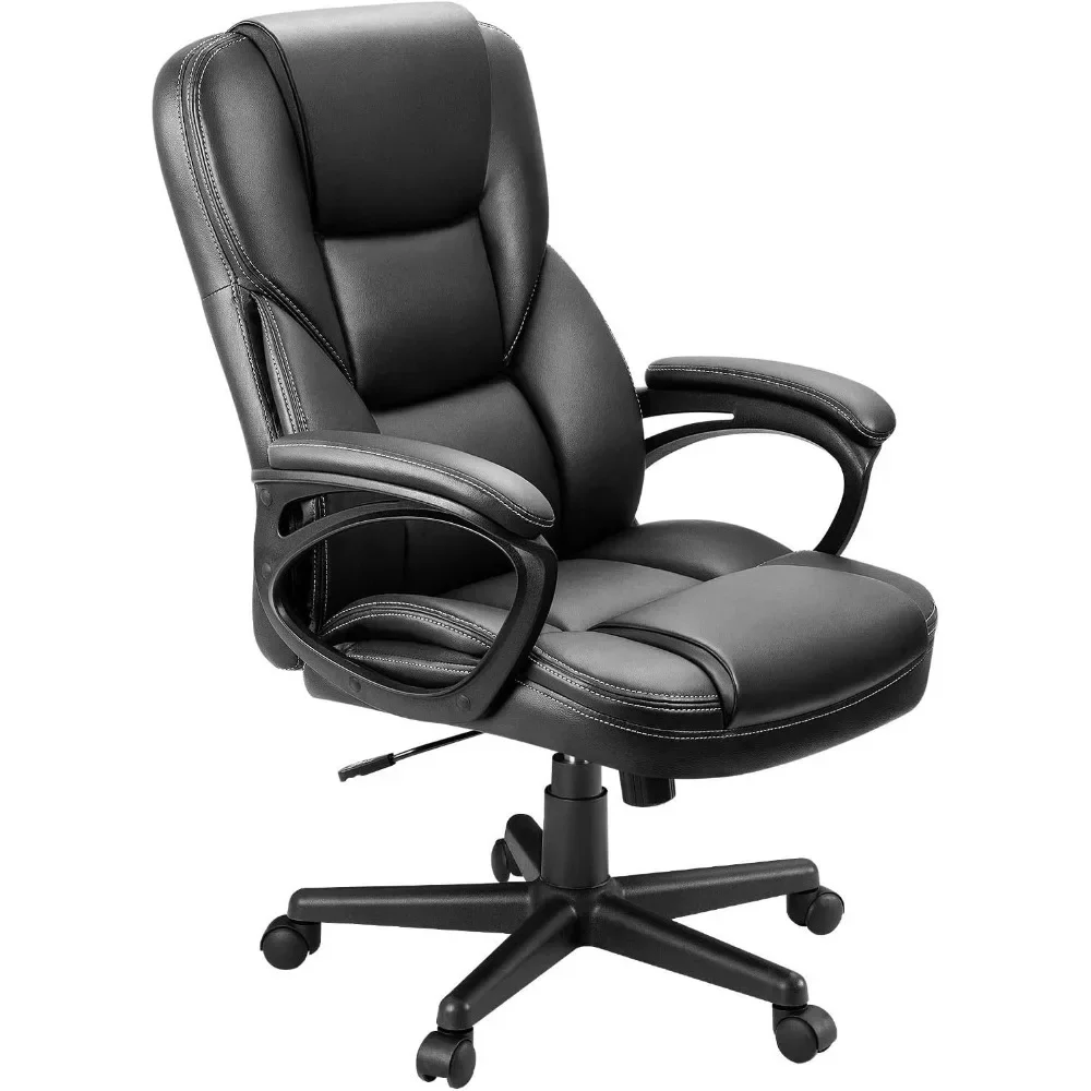 Office Executive Chair High Back Adjustable Managerial Home Desk Chair, Swivel Computer PU Leather Chair