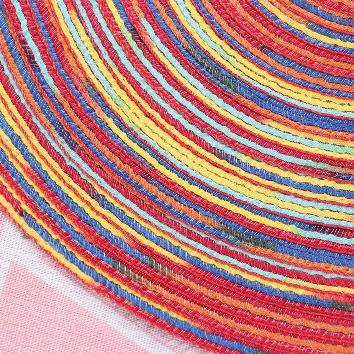 

6pc Round Cotton Linen Placemat Hand Woven Table Mat For Dining Kitchen Heat Resistant Washable Western Food Pad Home Decor