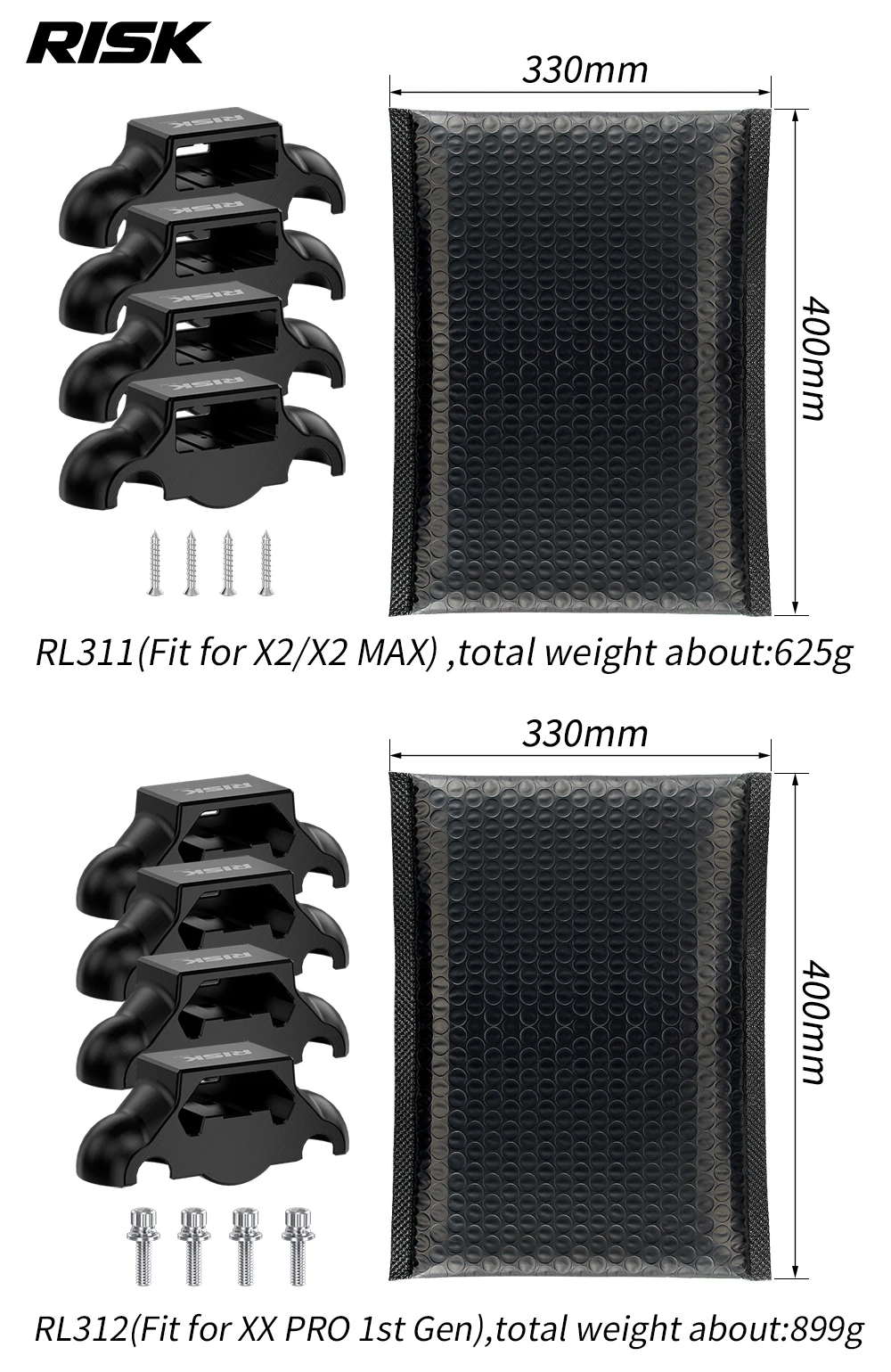 Risk Fahrrad-Trainer-Pufferfußpolster für X2/X2 MAX XX PRO 1. und 2. Generation sowie faltbare, stoßdämpfende Fahrrad-Trainer-Basishalterung – Detail 11