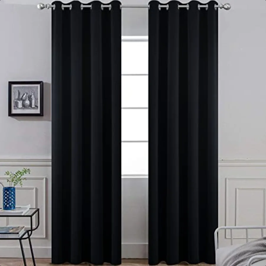 84 Polegada cortinas blackout longas para o quarto com isolamento térmico escurecimento preto cortina de bloqueio de luz cortinas blackout para l