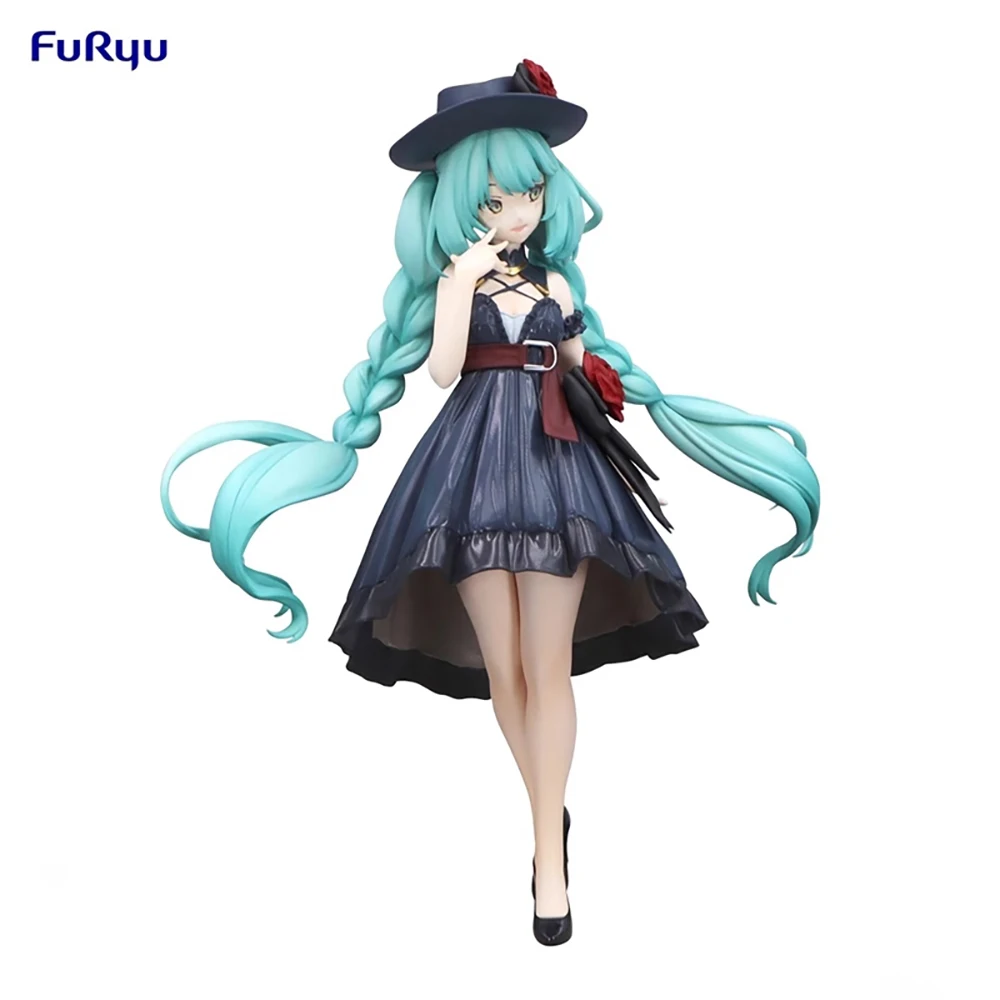 In-Stock FuRyu Trio-Try-iT Vocaloid Hatsune Miku (Outing Dress) 190mm Anime Action Figure Nice Collectible Model Toys