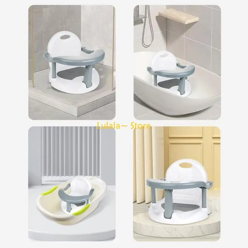 Y4QA Foldable Baby Bath Stool Strong Suction Cup Toddlers Chair Bathtub Support Base