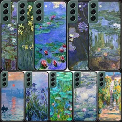 Claude Monet Garden Lotus Bridge Phone For Samsung Galaxy S24 S22 Ultra S21 Plus S20 S23 FE Case S10 S10E S9 S8 S7 Edge Cover Si