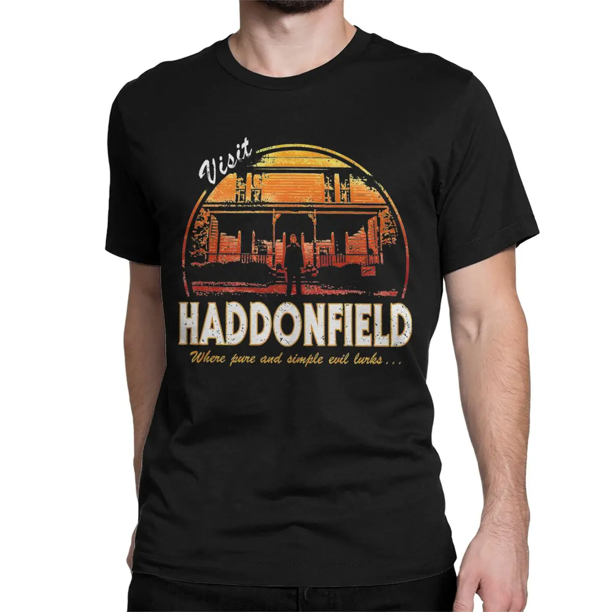 Visit Haddonfield Michael Myers T Shirt Men Women's 100% Cotton Funny T-Shirt Halloween Horror Movie Tee Shirt New Arrival