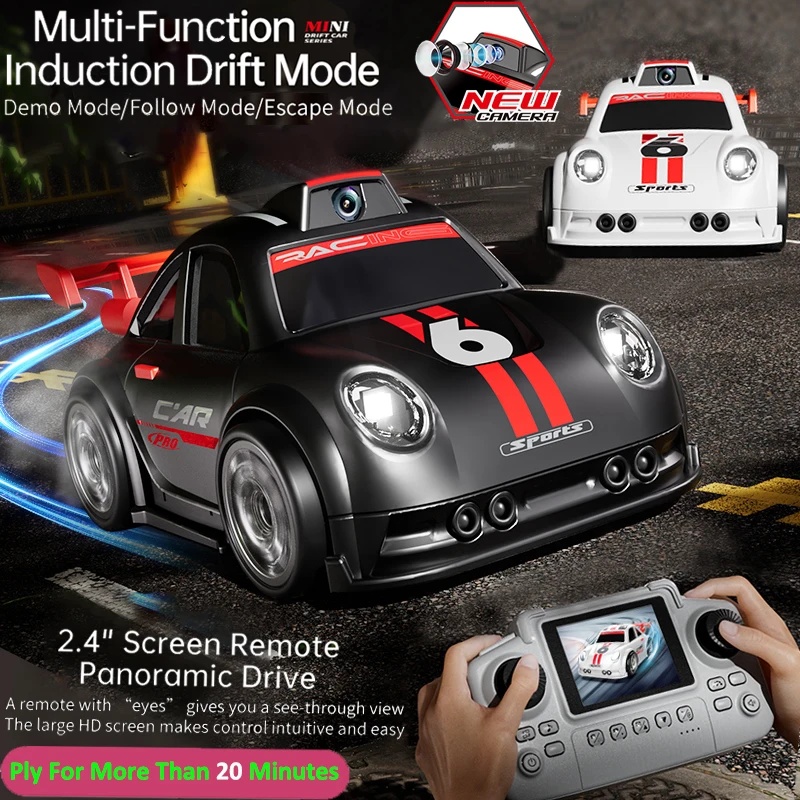 

C6 MINI Автомобильный пульт дистанционного управления с экраном Автомобильная HD-камера Follow/Demo/Escape/Light & Music Высокоскоростная гоночная трюковая машина Игрушки