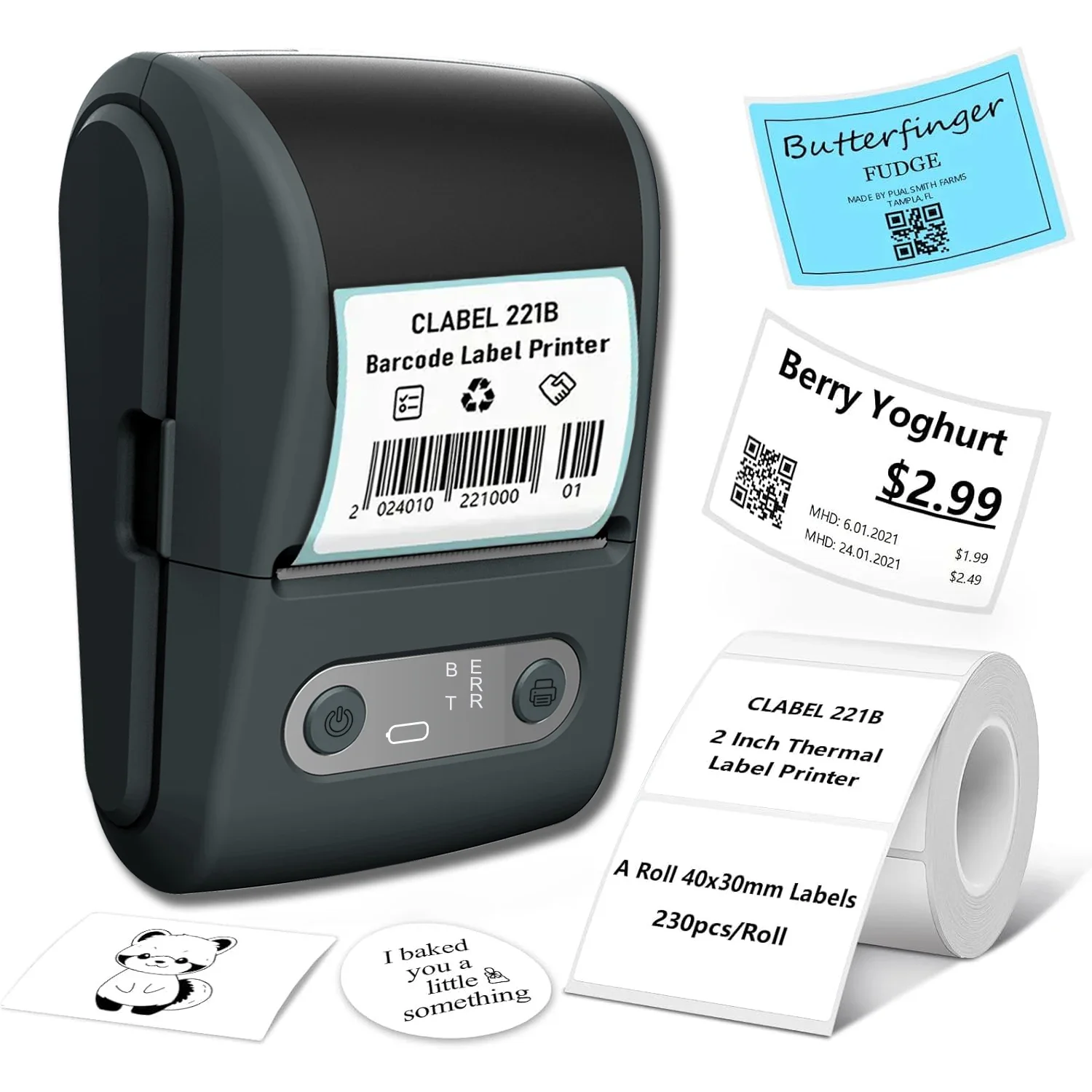 Portable Mini Thermal Printer 20-57mm Self-Adhesive Label Sticker Wireless Mobile Impresora for Blue Tooth Connect