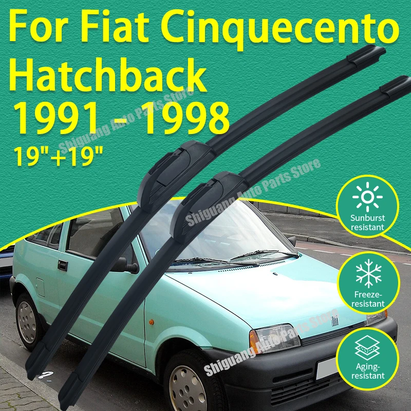 

Front Silicone Coating Wipers for Fiat Cinquecento Hatchback 1991 - 1998 Car Wiper Windshield Windscreen Blades Accessories 1992