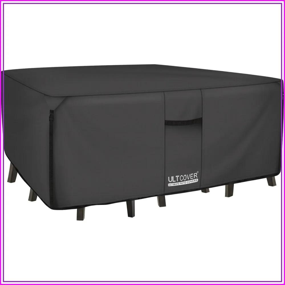 

Heavy Duty 600D Canvas Patio Table and Chair Cover, Waterproof, 76x54x28 inch, Black