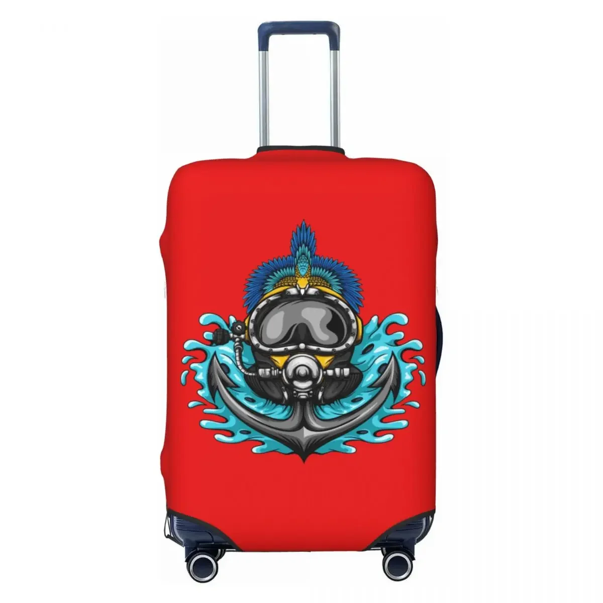 

Custom Dive Diver Scuba Diving Anchor Travel Luggage Cover Washable Suitcase Cover Protector Fit 18-32 Inch