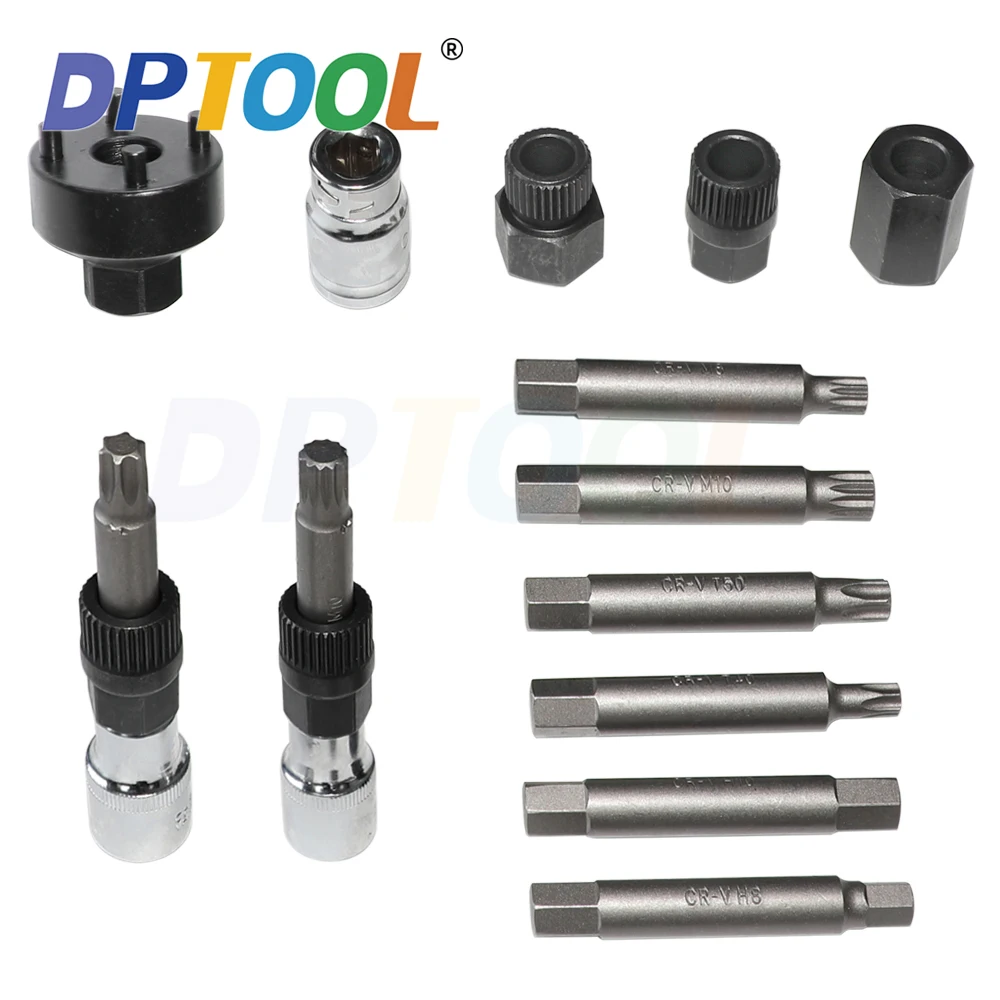 13 Pcs Alternator Freewheel Pulley Removal Engine Auto Tool Set For Mercedes Benz BMW HTO2004