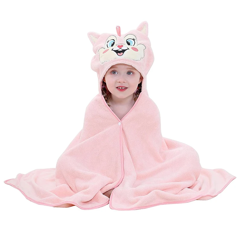 MICHLEY Toddler Hooded Baby Bath Towels Bathrobe Shower Soft Warm Sleeping Swaddle Blanket For Boys Girls Kids Newborn 0-9T