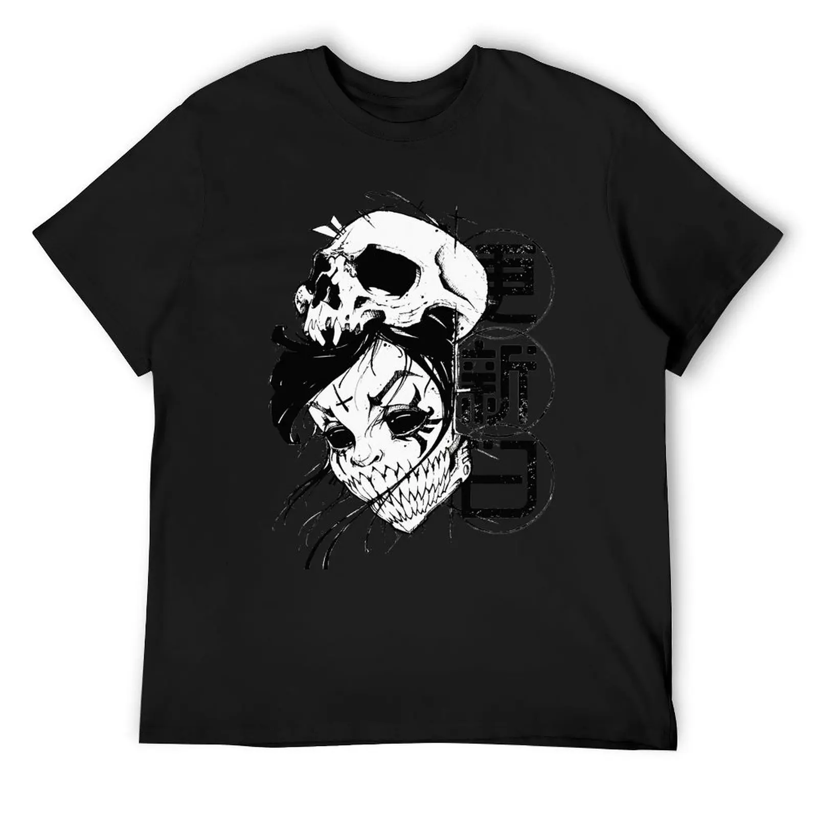 

Japanese Samurai Skull Girl Kanji Ornament T-Shirt graphic t shirt vintage quick drying anime man t shirt anime shirts men